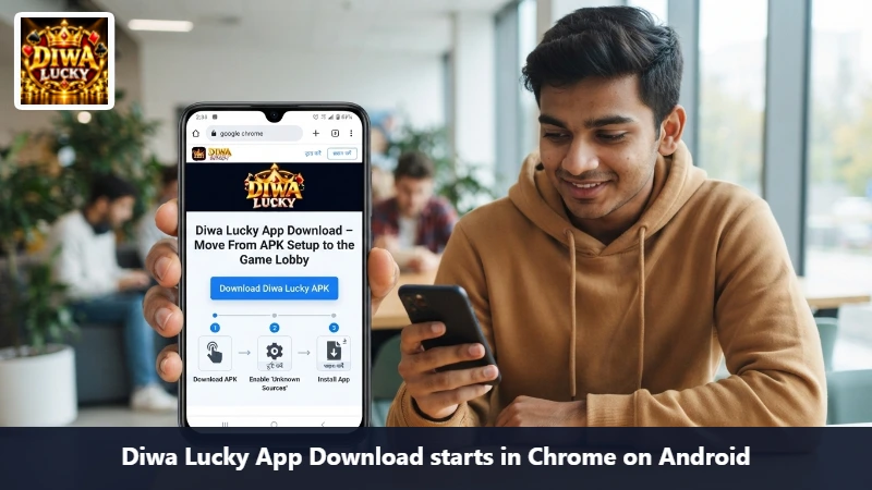 Diwa Lucky App Download starts in Chrome on Android
