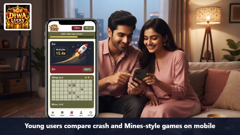 Young users compare crash and Mines-style games on mobile